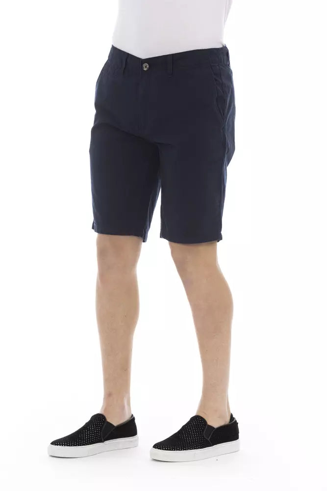 Baldinini Trend Blue Cotton Men Bermuda Shorts IT44 | XS