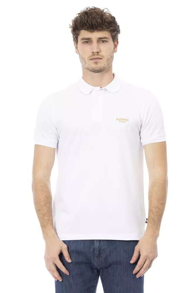 Baldinini Trend White Cotton Men Polo