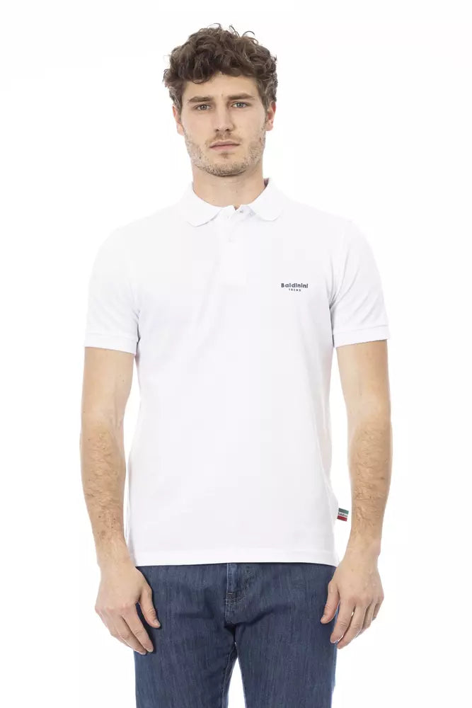 Baldinini Trend White Cotton Men Polo