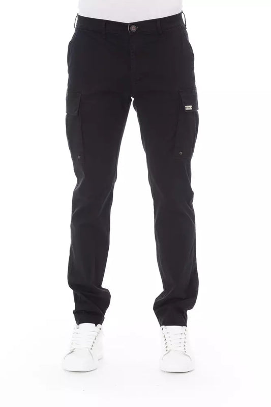 Baldinini Trend Sleek Black Cargo Trousers - Stretch Cotton Blend W32