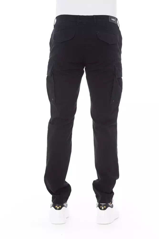 Baldinini Trend Sleek Black Cargo Trousers - Stretch Cotton Blend W32