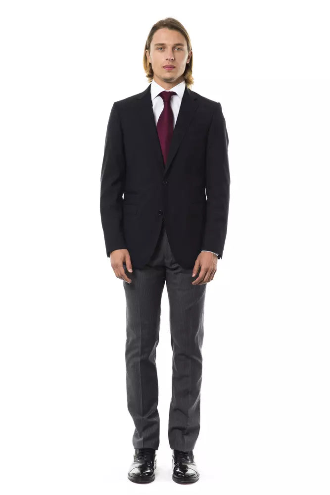 Uominitaliani Black Wool Mens Blazer