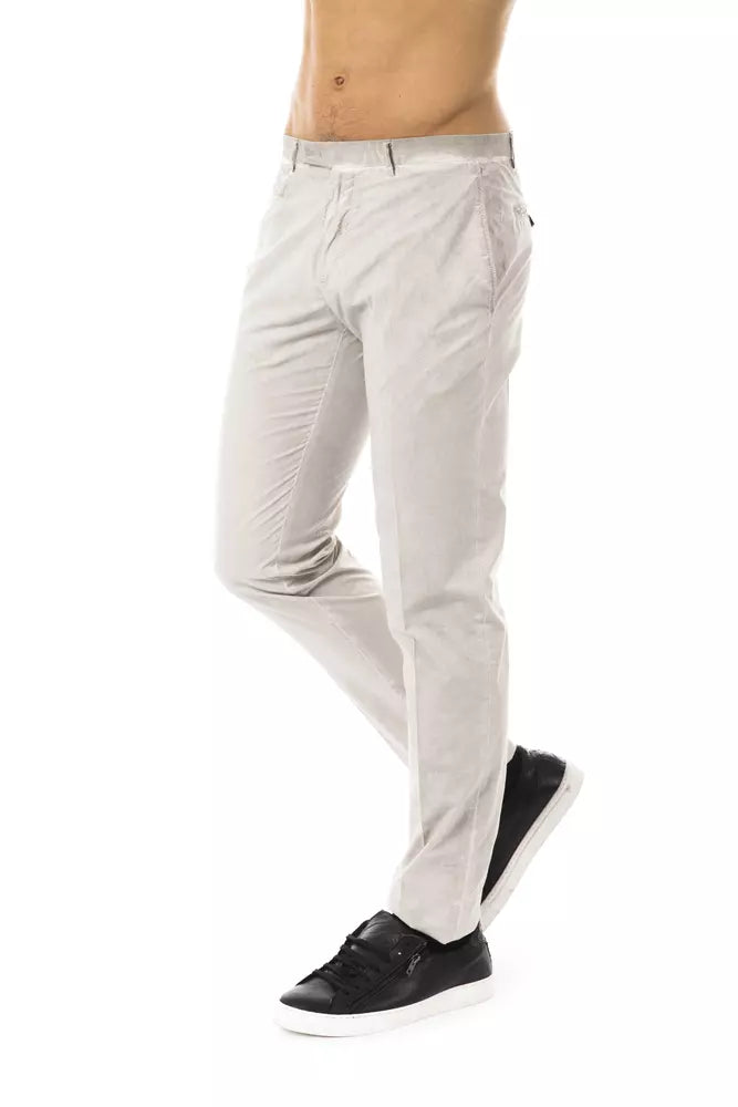 Uominitaliani Gray Cotton Men Pant IT54 | XXL