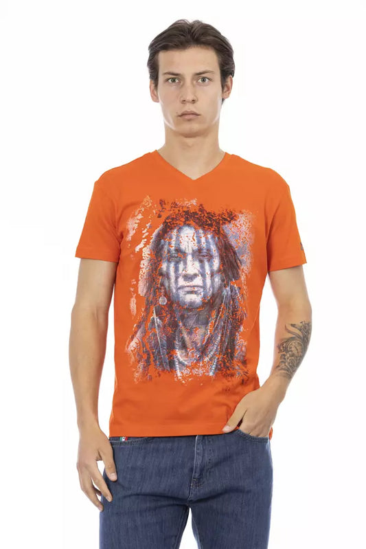 Trussardi Action Orange Cotton Men T-Shirt