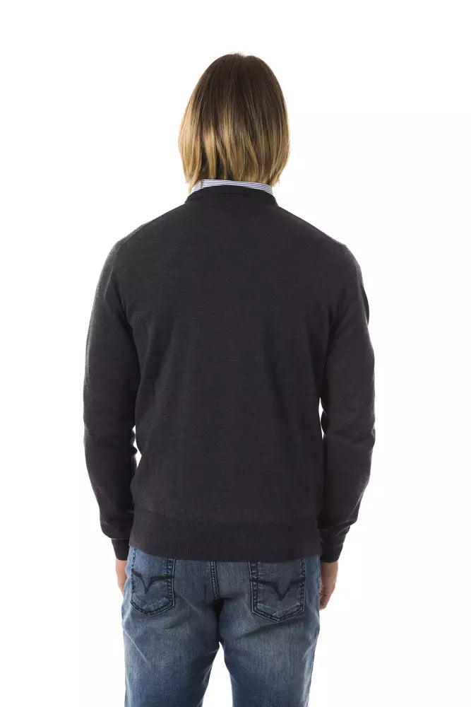 Uominitaliani Gray Merino Men Sweater