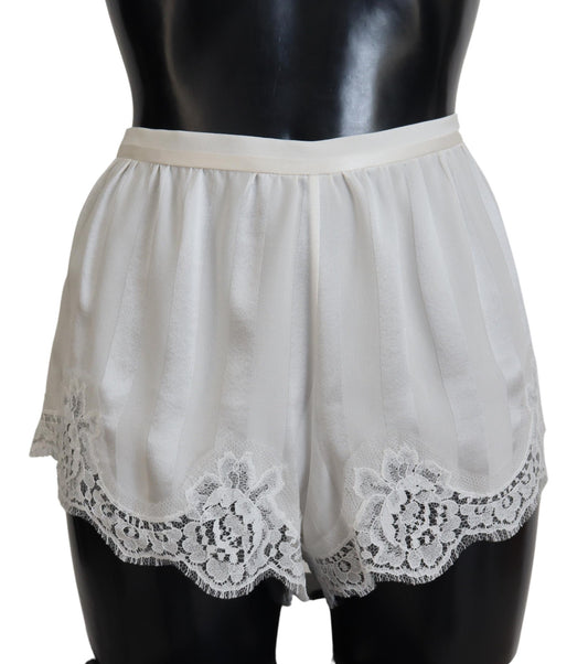 Dolce & Gabbana Elegant White Lace Lingerie Shorts IT40 | S