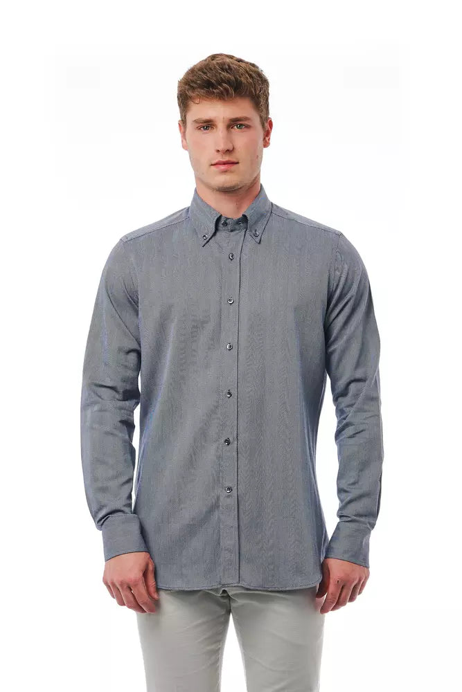 Bagutta Blue Cotton Men Shirt IT44 | XS