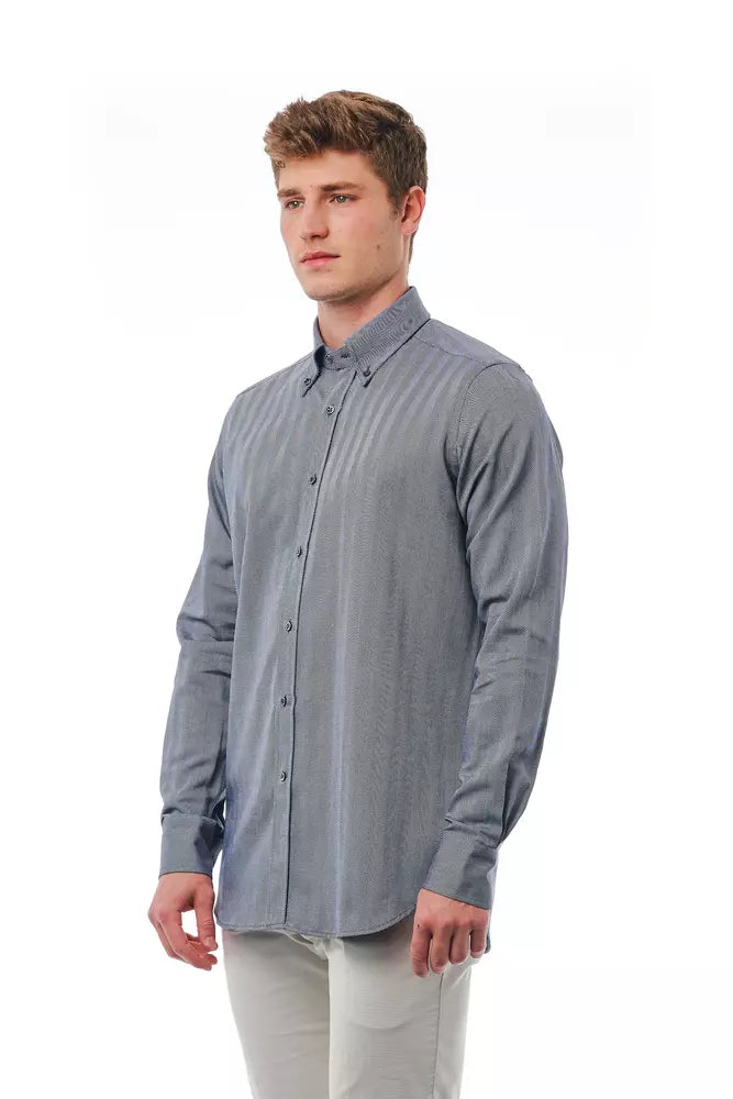 Bagutta Blue Cotton Men Shirt IT44 | XS