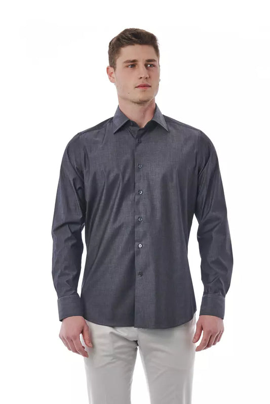 Bagutta Gray Cotton Men Shirt