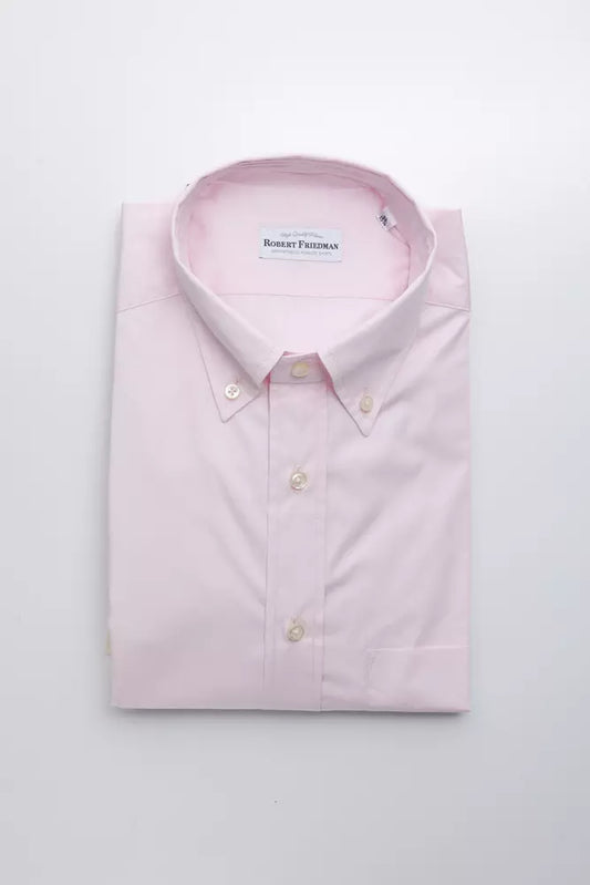 Robert Friedman Pink Cotton Men Shirt