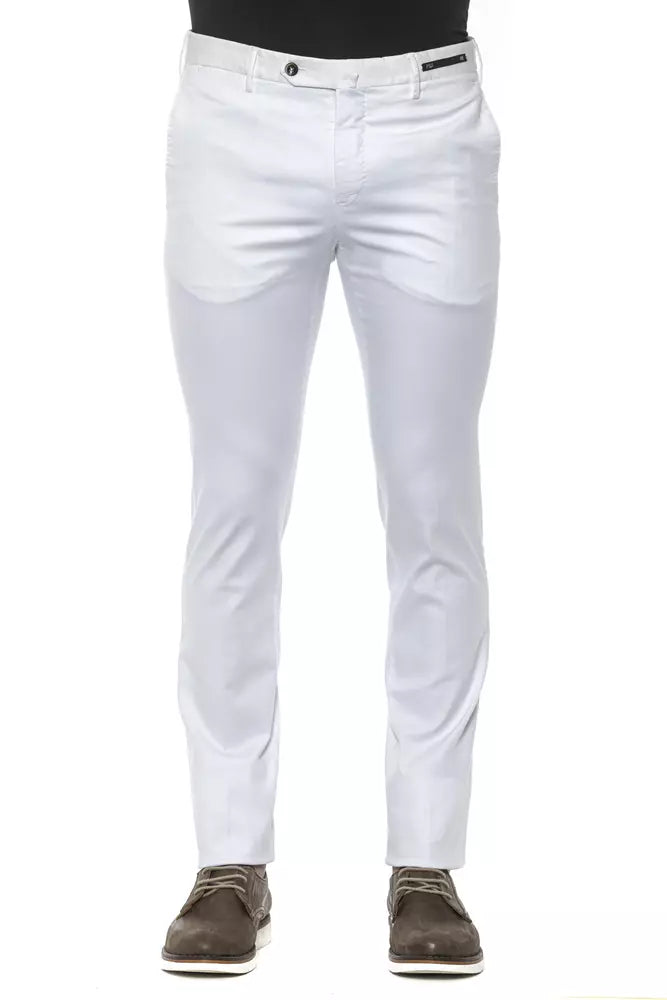 PT Torino White Cotton Men Trouser IT54 | XXL