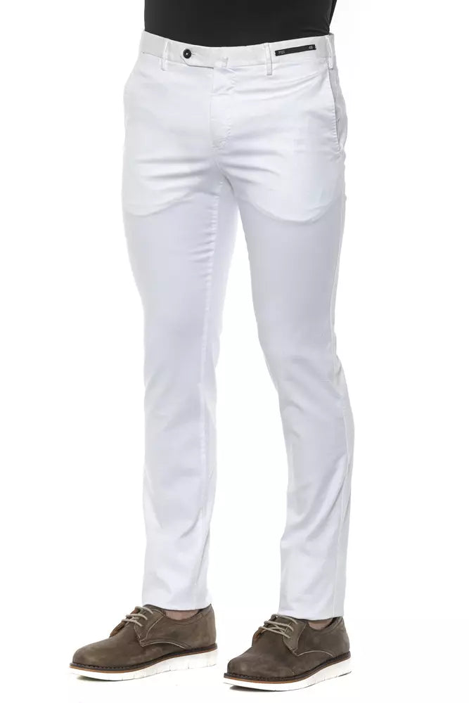 PT Torino White Cotton Men Trouser IT54 | XXL