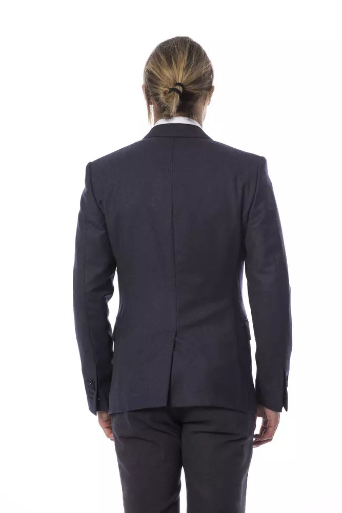 Verri Elegant Blue Wool Single-Breasted Blazer IT50 | L