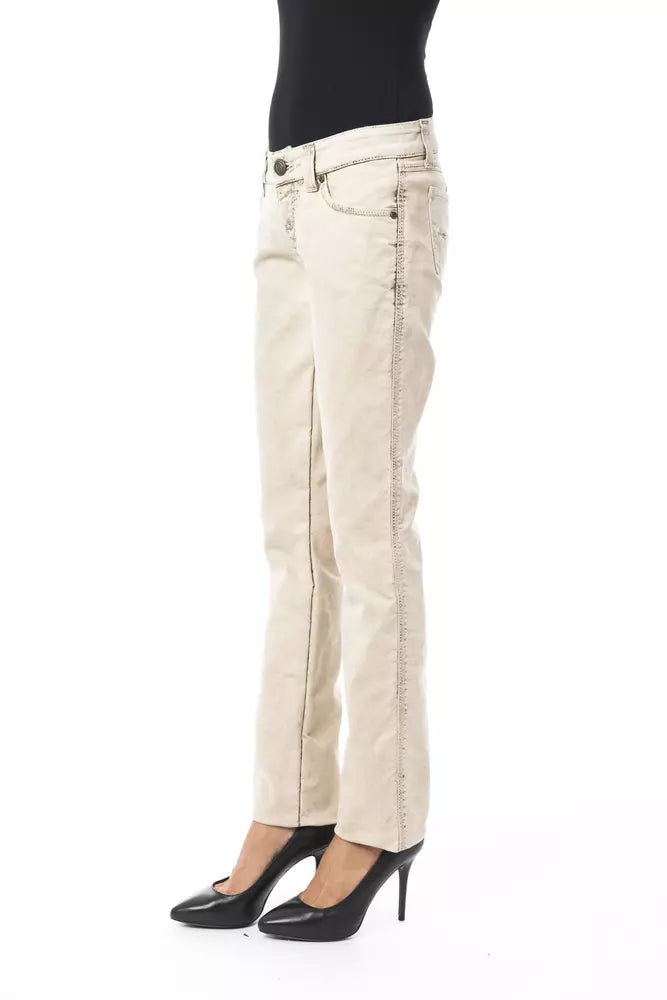 BYBLOS Beige Cotton Women Jeans