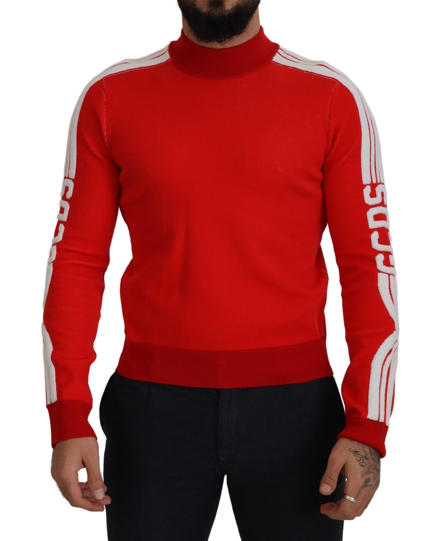 GCDS Elegant Red Pullover Sweater for Men IT46 | S