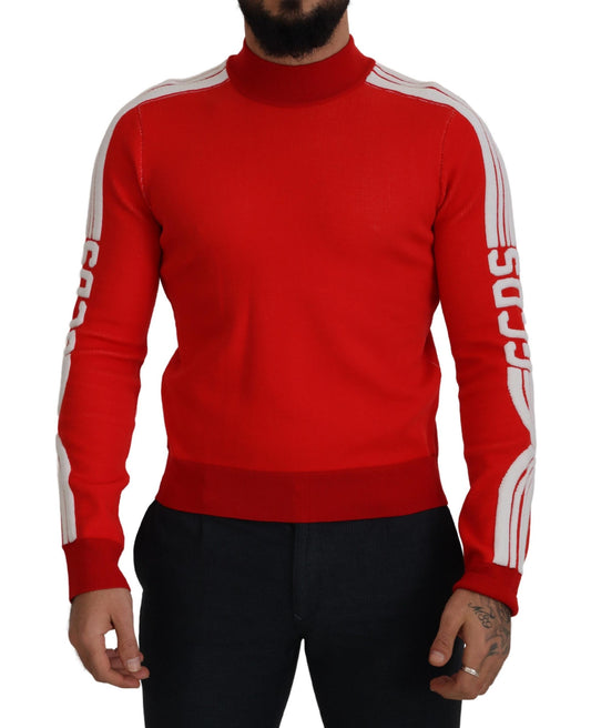 GCDS Elegant Red Pullover Sweater for Men IT46 | S