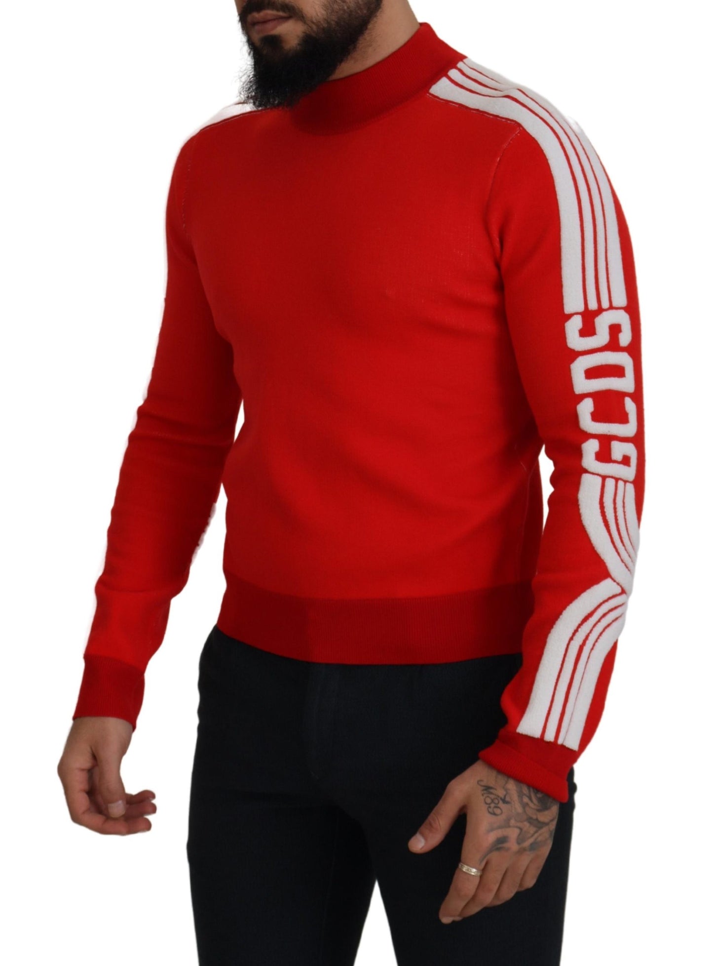 GCDS Elegant Red Pullover Sweater for Men IT46 | S