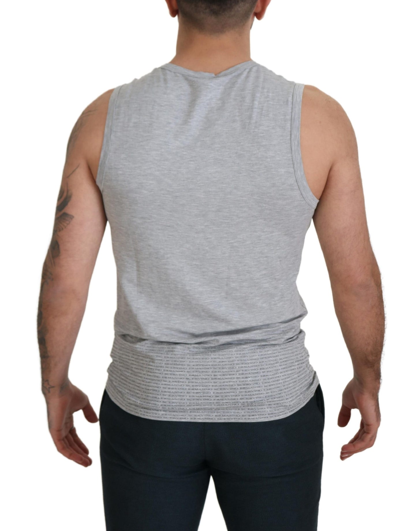 Ermanno Scervino Chic Gray Sleeveless Crewneck Tee IT48 | M