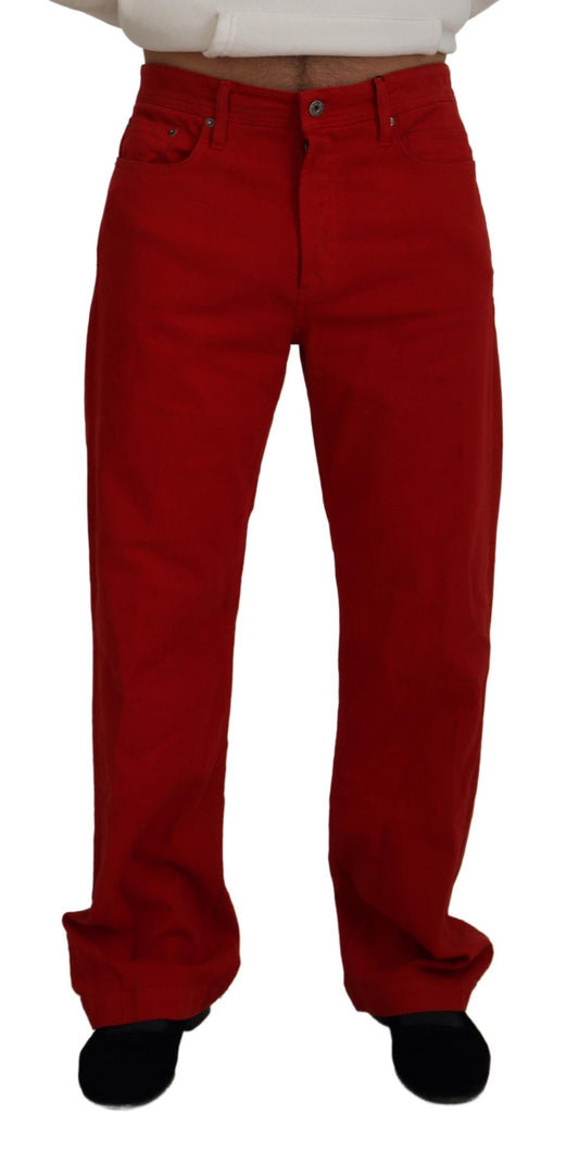 Dolce & Gabbana Chic Red Cotton Denim Pants IT46 / S