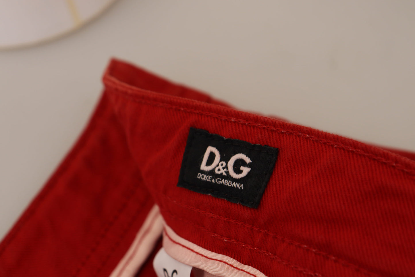 Dolce & Gabbana Chic Red Cotton Denim Pants IT46 / S