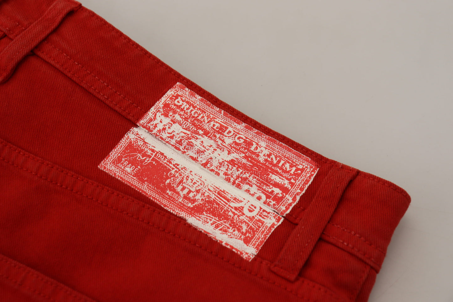 Dolce & Gabbana Chic Red Cotton Denim Pants IT46 / S