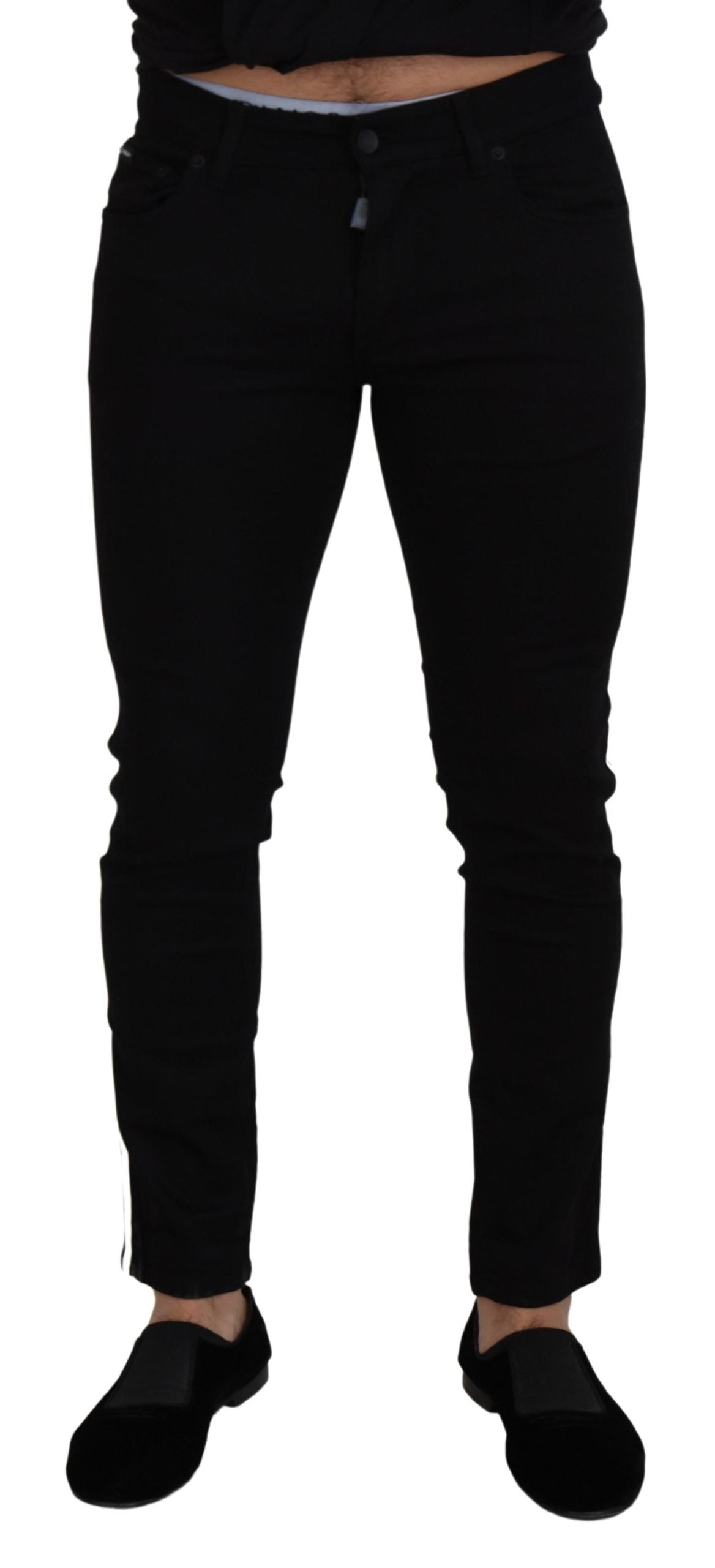 Dolce & Gabbana Elegant Black Slim Fit Denim Pants IT48 / M