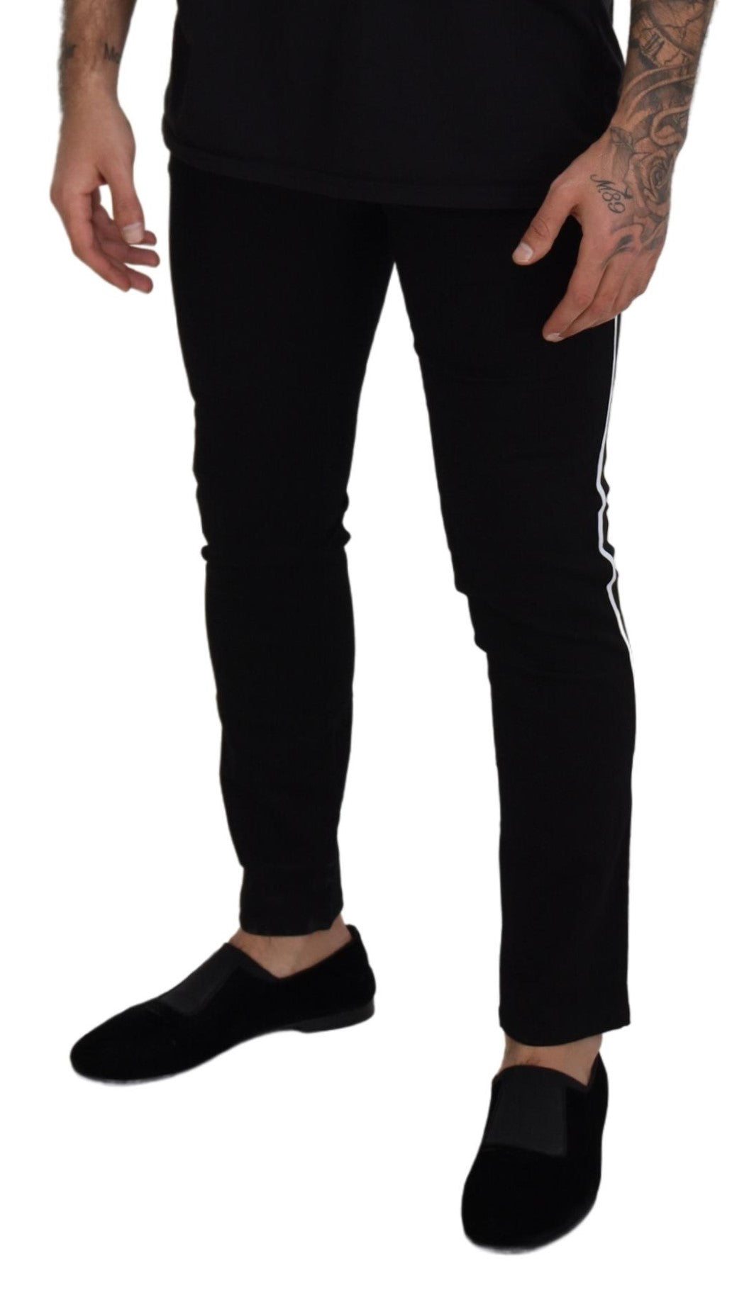 Dolce & Gabbana Elegant Black Slim Fit Denim Pants IT48 / M