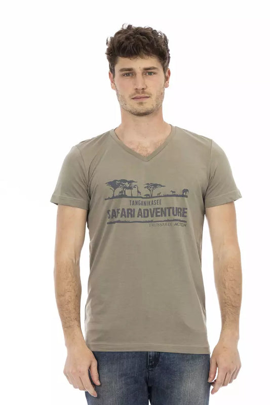 Trussardi Action Brown Cotton Men T-Shirt