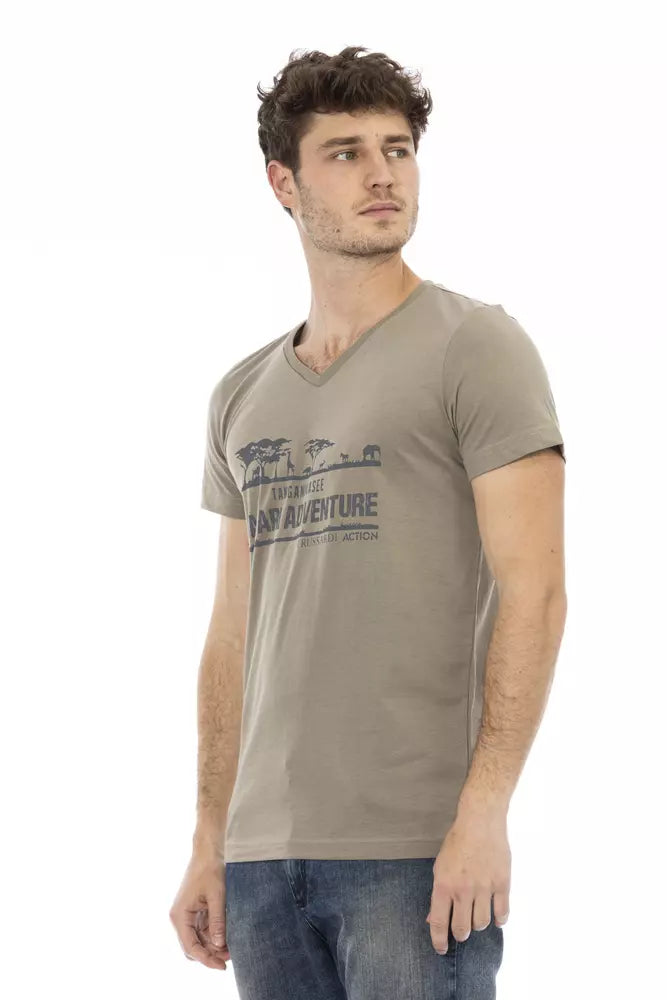 Trussardi Action Brown Cotton Men T-Shirt