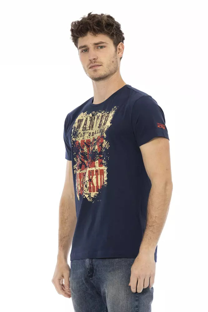 Trussardi Action Blue Cotton Men T-Shirt