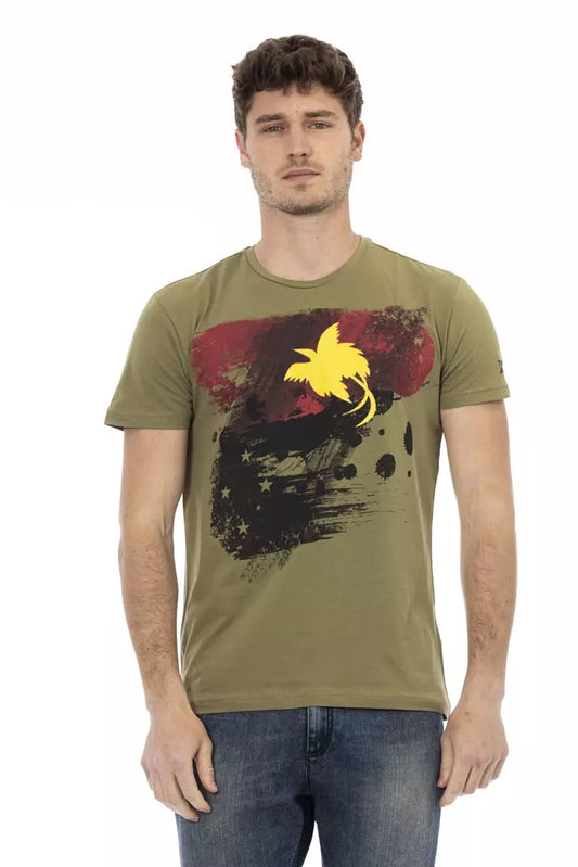 Trussardi Action Green Cotton Men T-Shirt