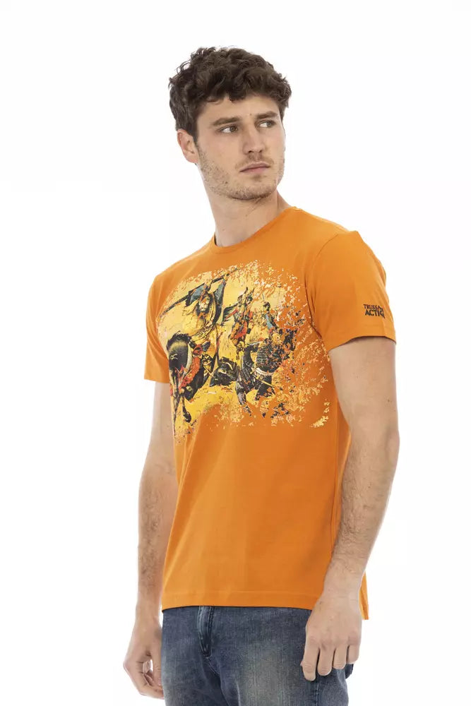 Trussardi Action Orange Cotton Mens TShirt