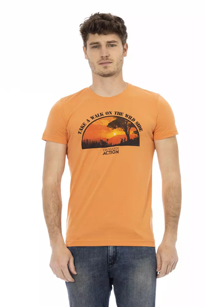 Trussardi Action Orange Cotton Men TShirt