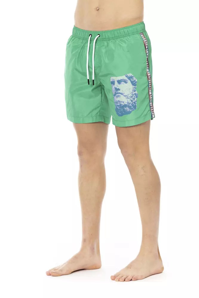 Bikkembergs Green Polyester Men Swim Short