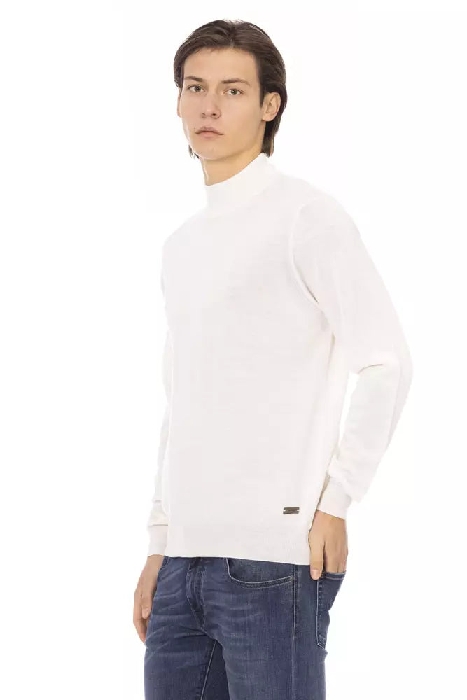 Baldinini Trend White Fabric Men's Turtleneck Sweater