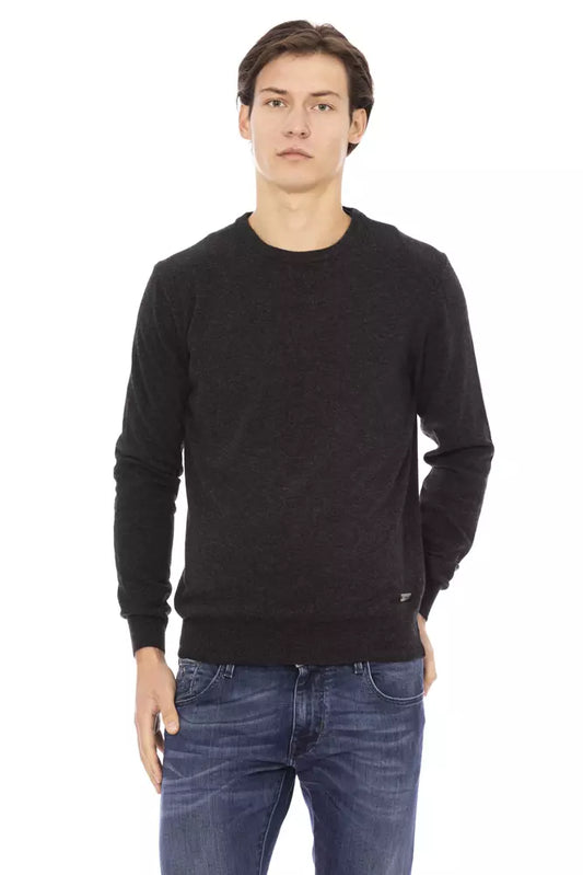 Baldinini Trend Black Wool Men Sweater