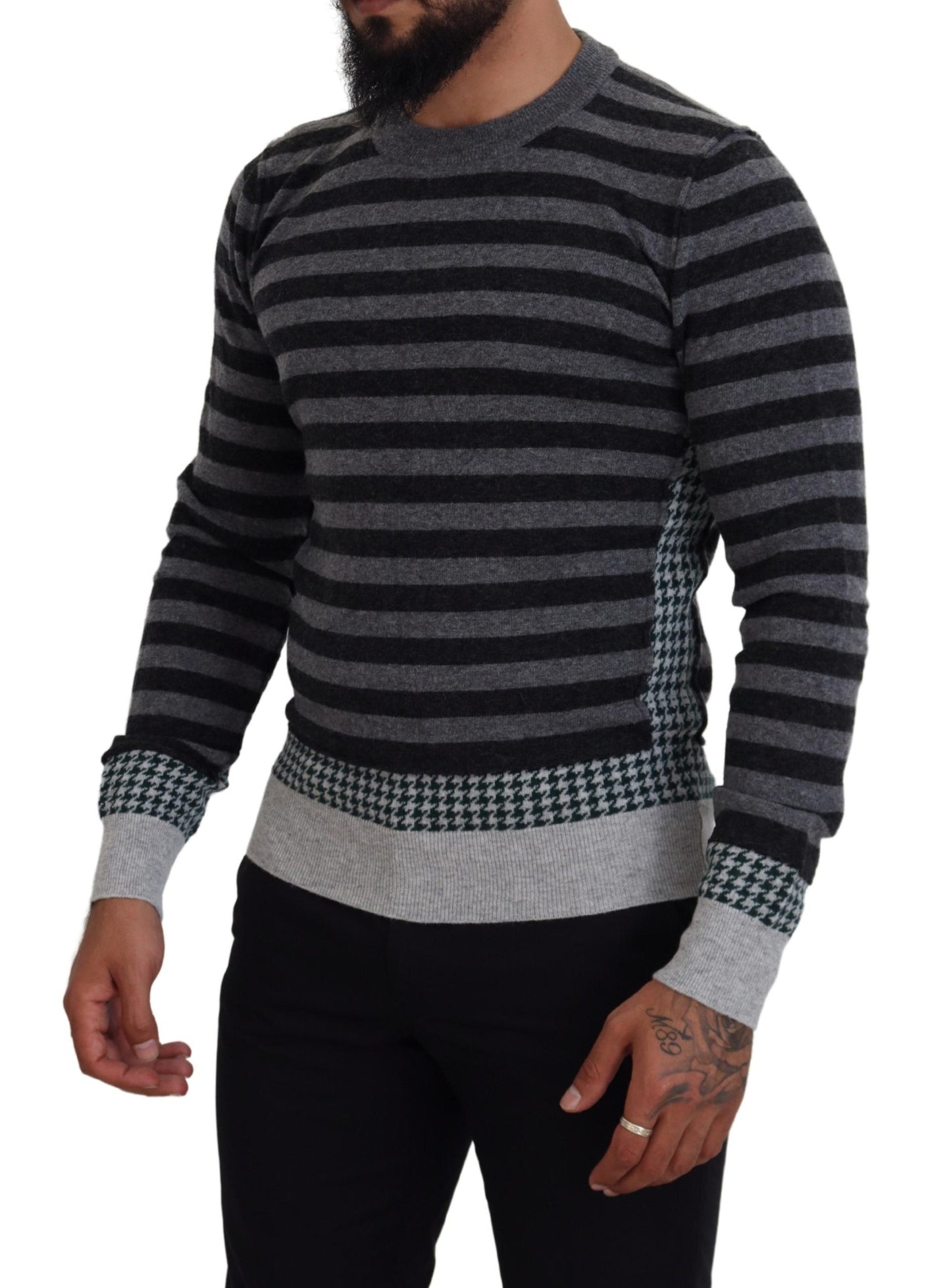 Dolce & Gabbana Elegant Striped Wool Crewneck Sweater IT44 / XS