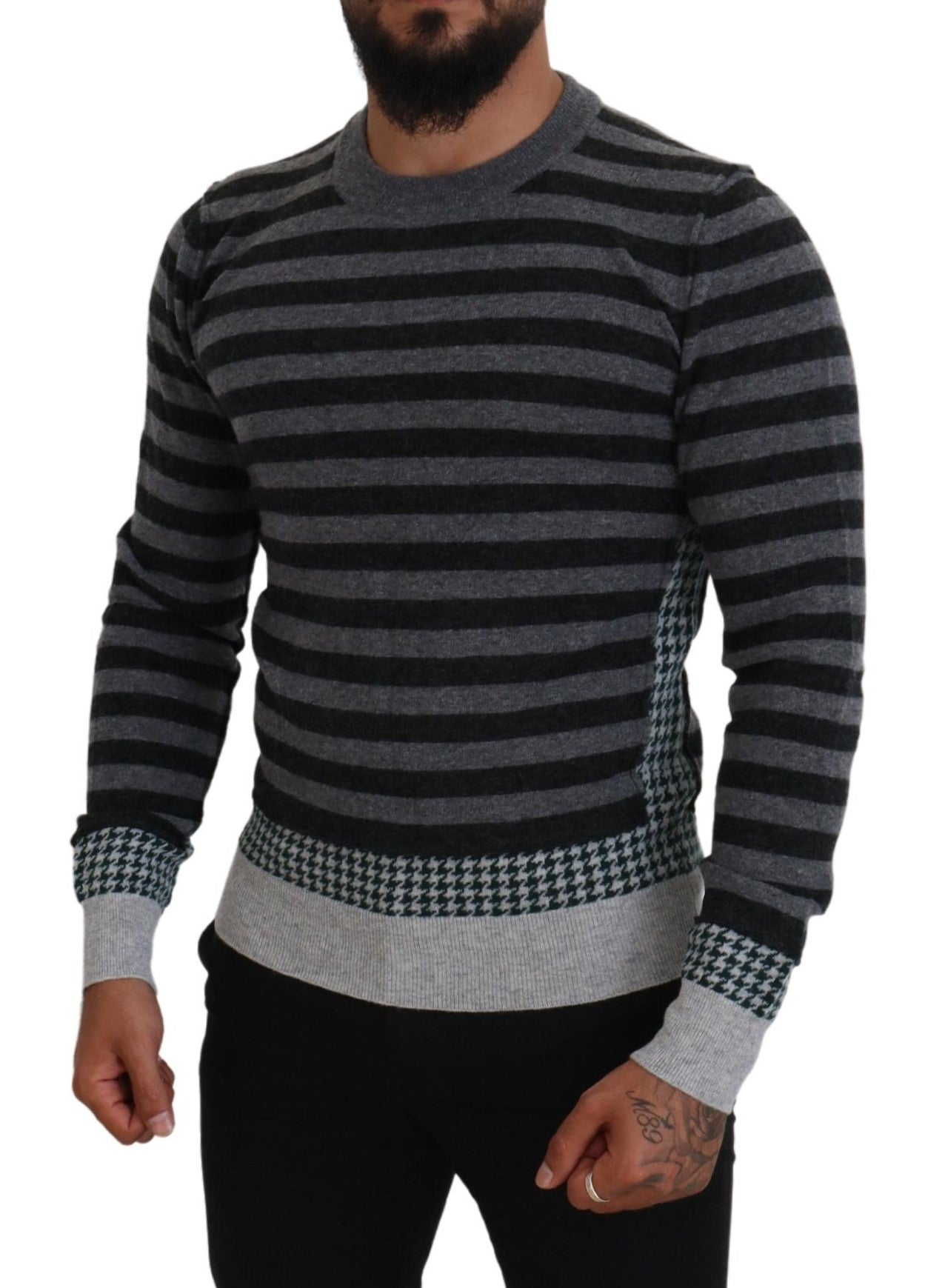 Dolce & Gabbana Elegant Striped Wool Crewneck Sweater IT44 / XS