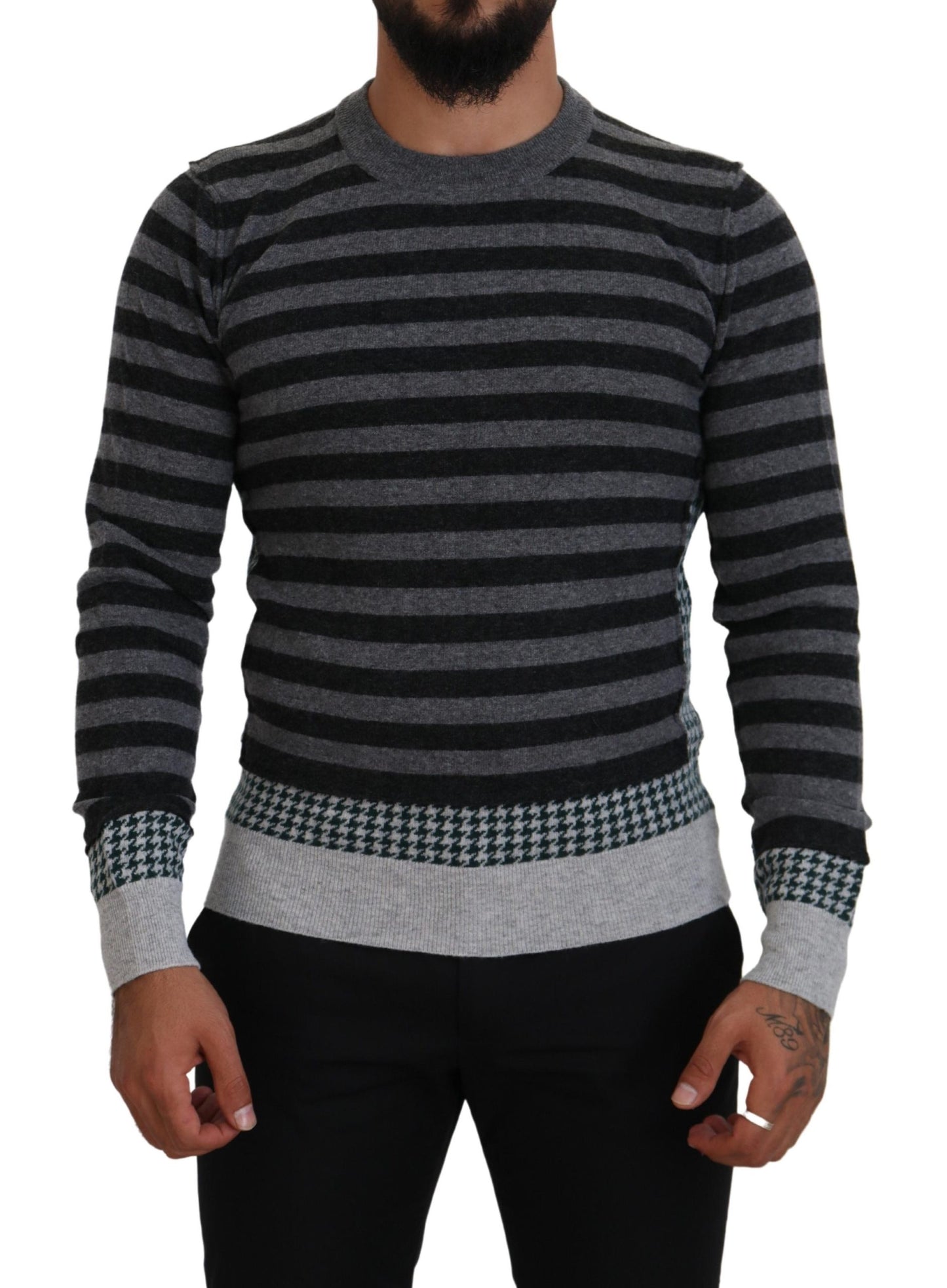 Dolce & Gabbana Elegant Striped Wool Crewneck Sweater IT44 / XS