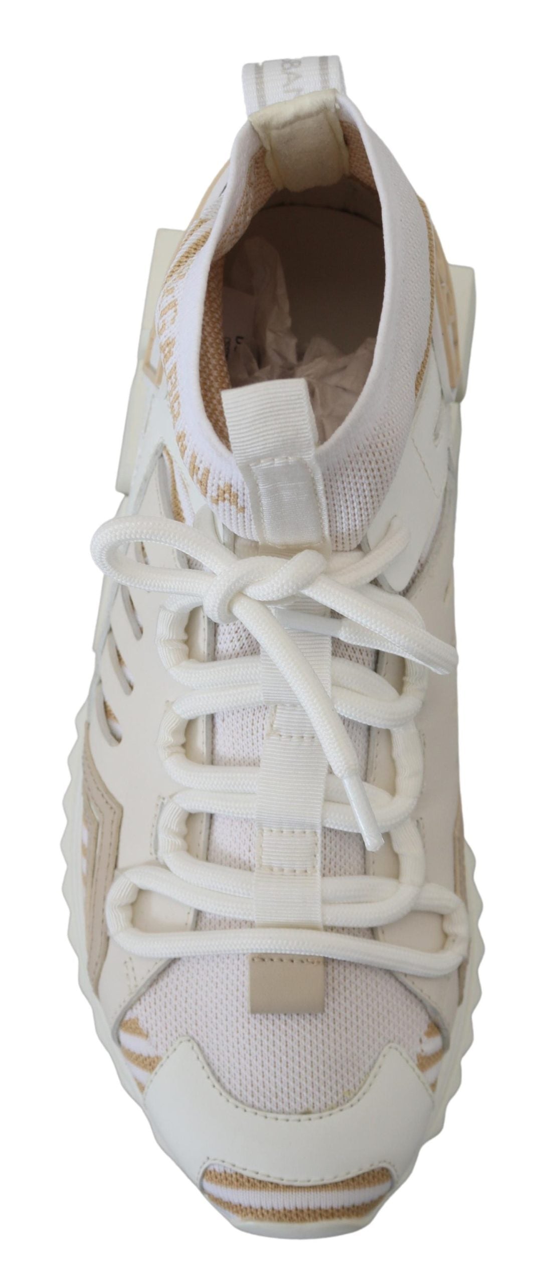 Dolce & Gabbana Elegant White Beige SORRENTO Sneakers EU39 / US6