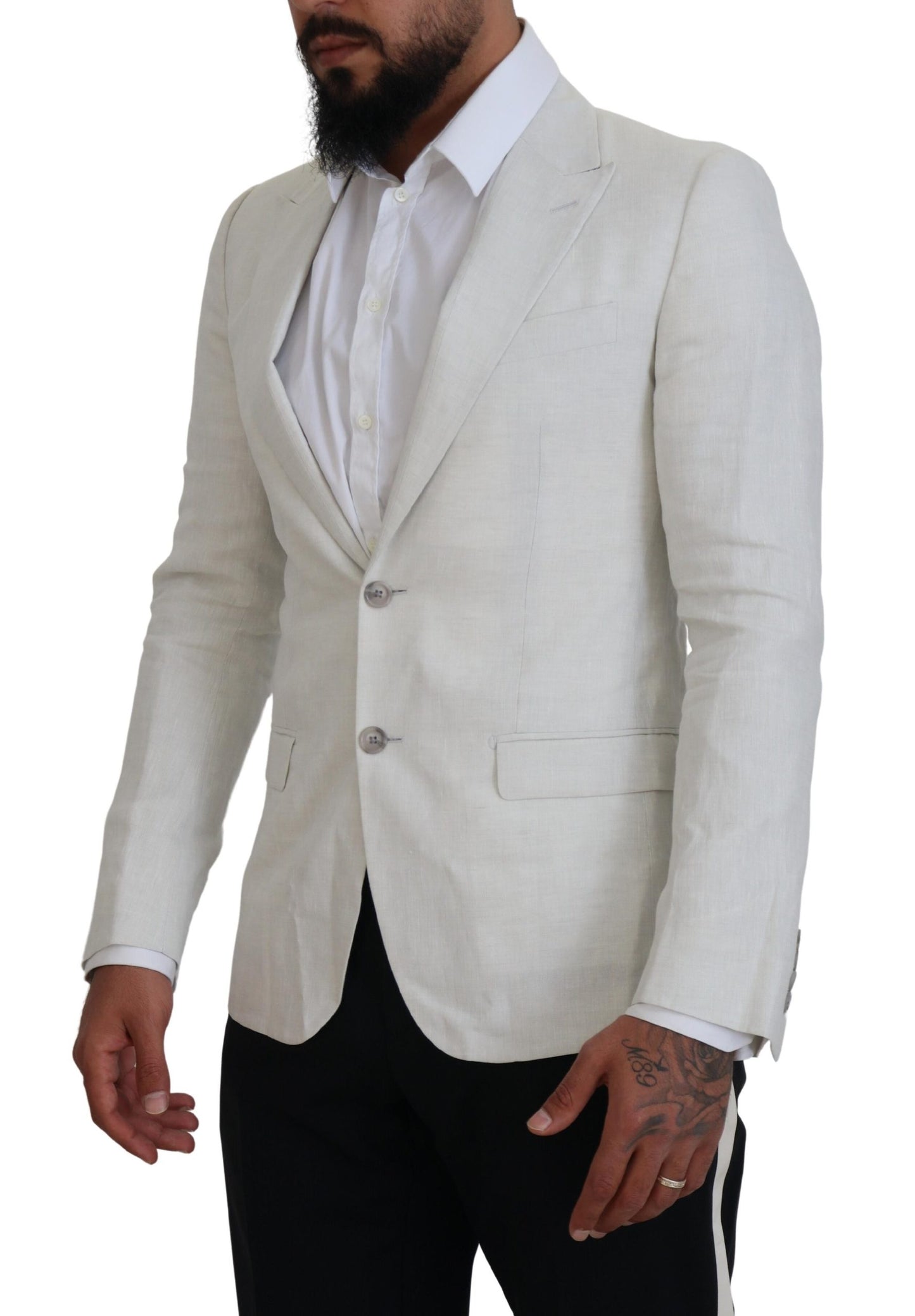 Dolce & Gabbana Elegant White Sicilia Single Breasted Blazer IT44 / XS