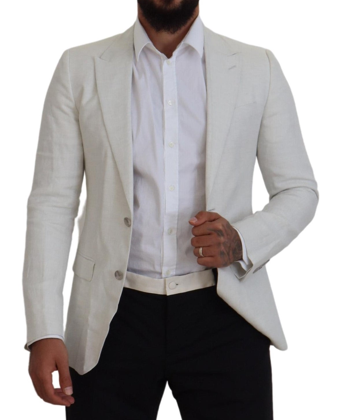 Dolce & Gabbana Elegant White Sicilia Single Breasted Blazer IT44 / XS