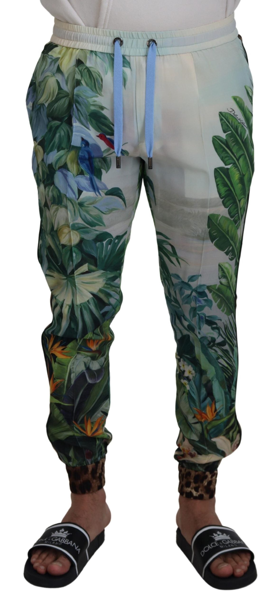 Dolce & Gabbana Multicolor Silk Statement Pants IT48 / M