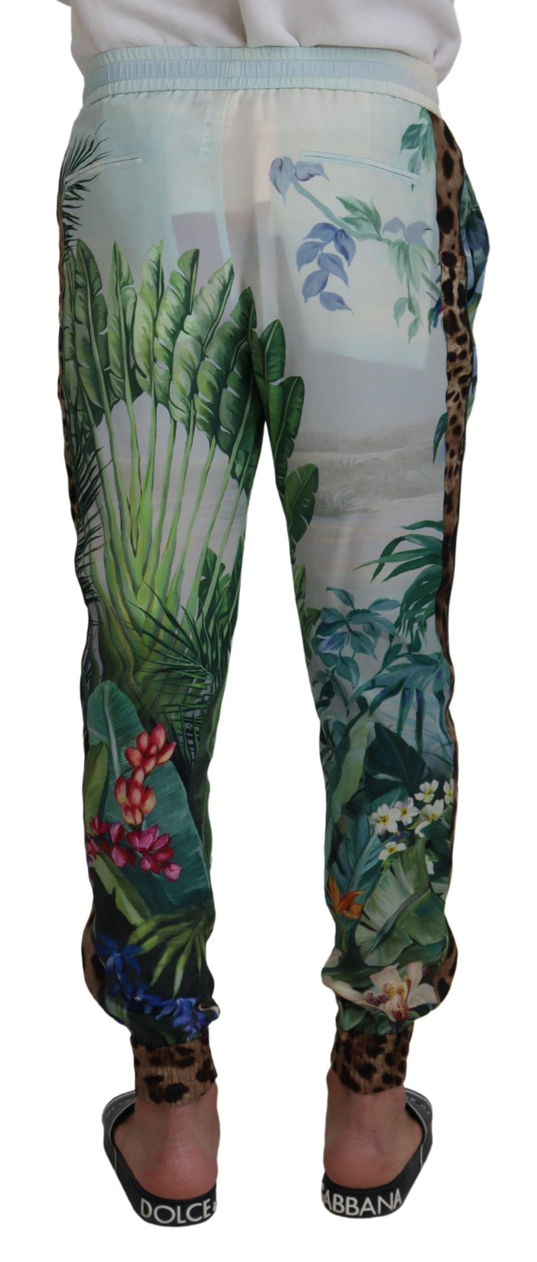 Dolce & Gabbana Multicolor Silk Statement Pants IT48 / M