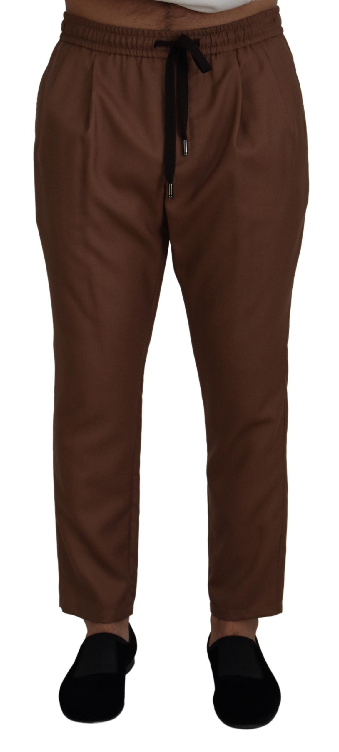 Dolce & Gabbana Chic Brown Cashmere-Silk Jogger Pants IT48 / M