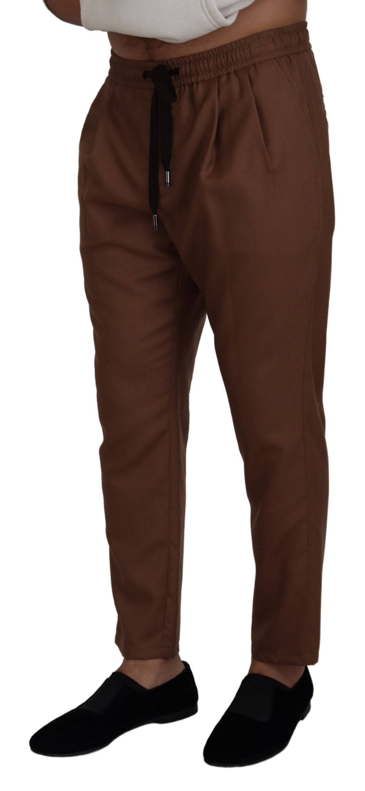 Dolce & Gabbana Chic Brown Cashmere-Silk Jogger Pants IT48 / M