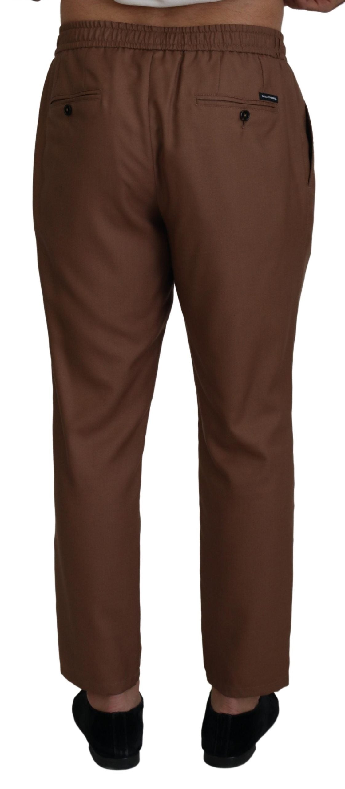 Dolce & Gabbana Chic Brown Cashmere-Silk Jogger Pants IT48 / M