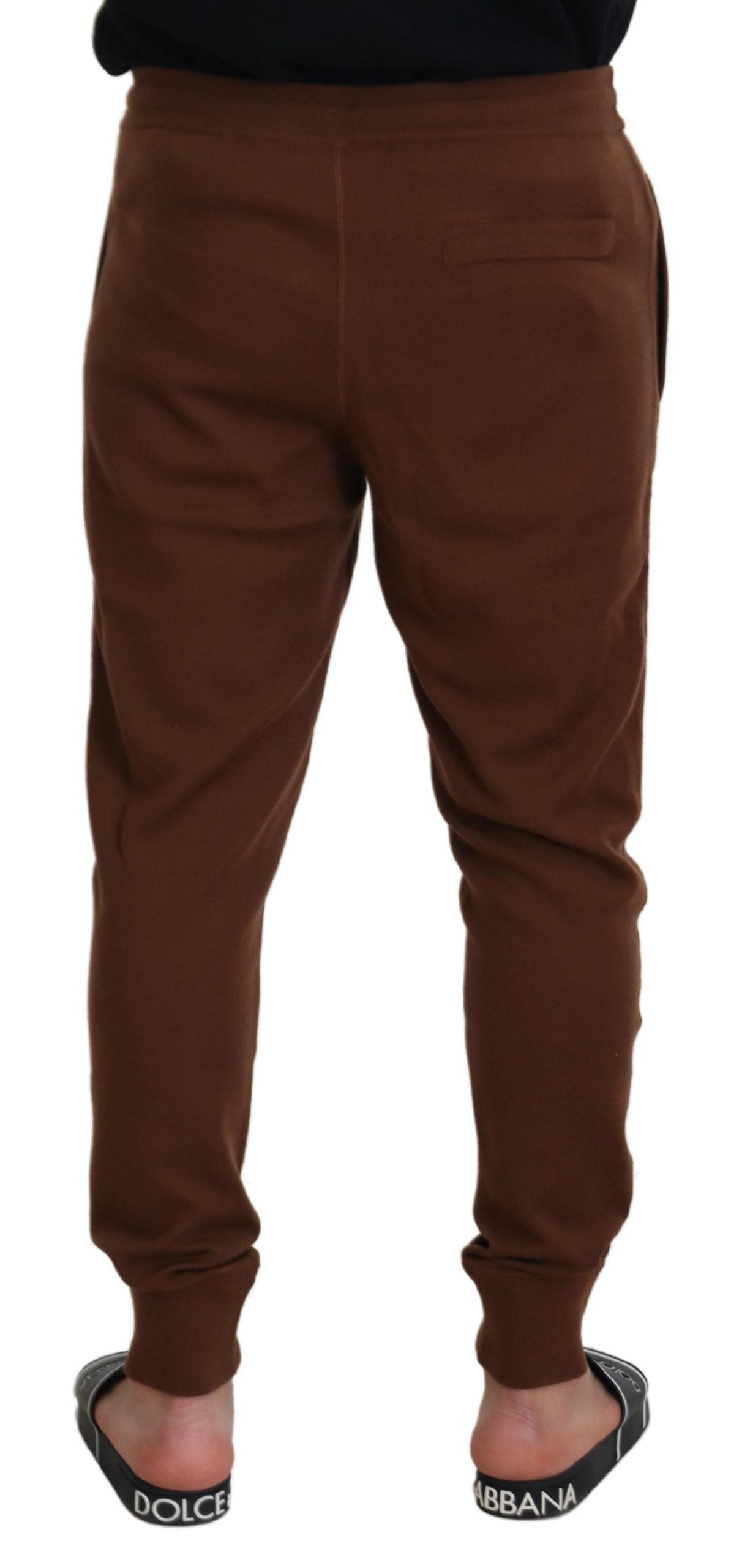 Dolce & Gabbana Elegant Brown Cashmere Jogger Pants IT56 / XL