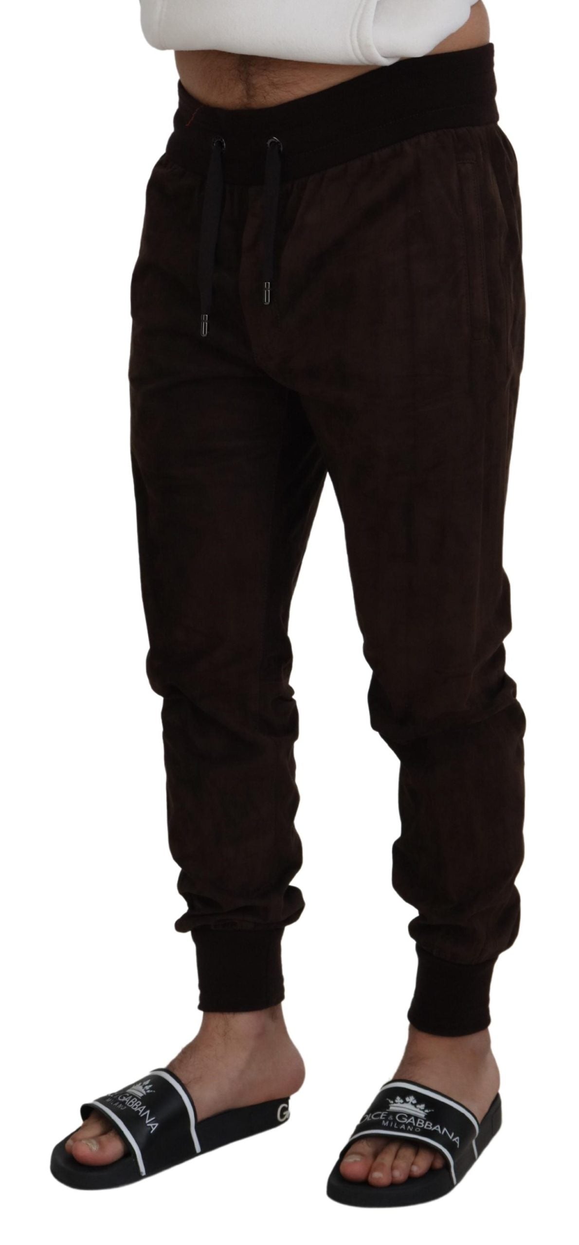 Dolce & Gabbana Stunning Authentic Jogger Pants in Brown IT54 / XL