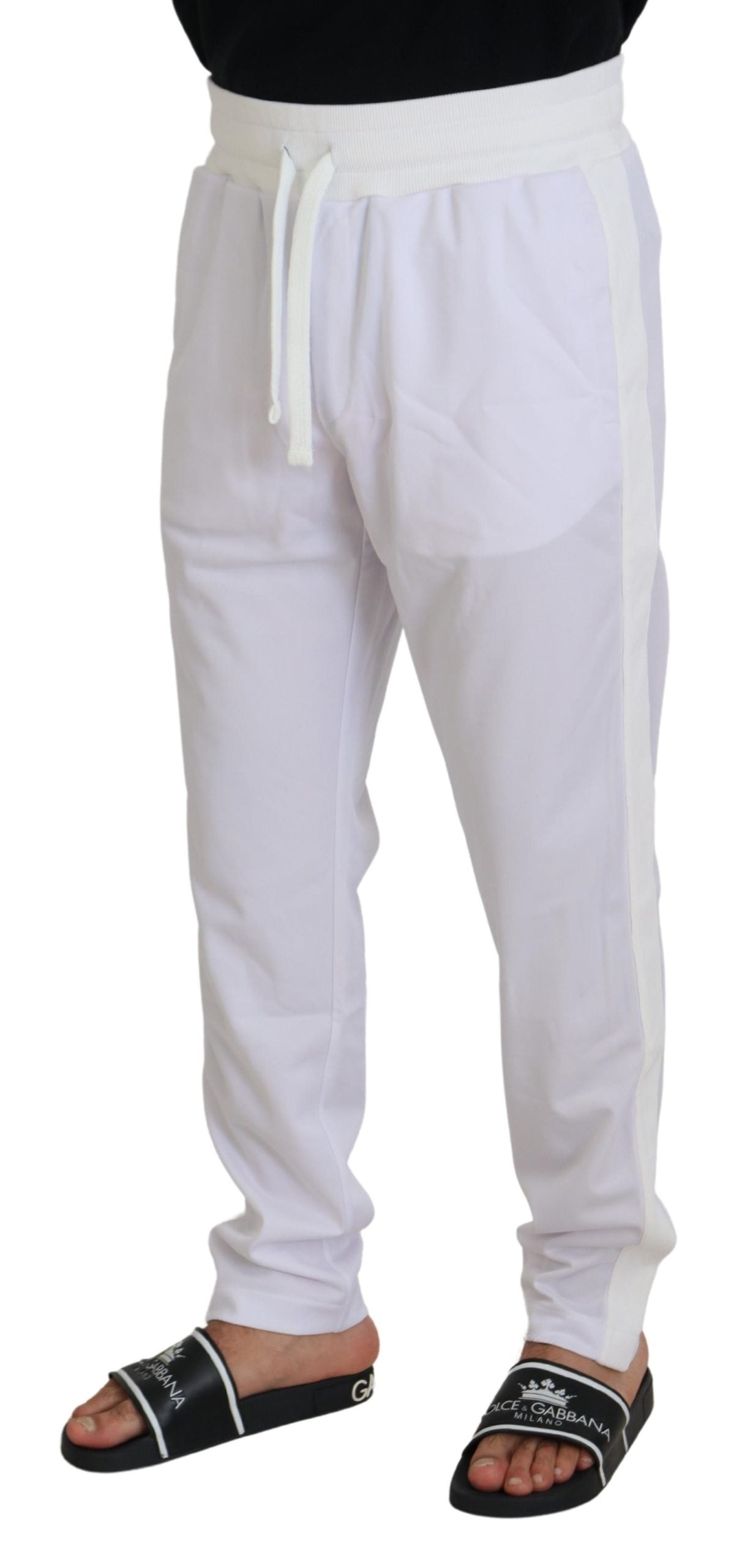 Dolce & Gabbana Elegant White Jogger Pants for Sophisticated Comfort IT48 / M